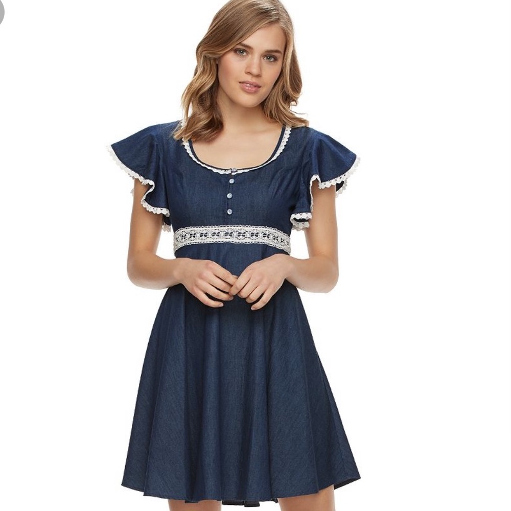 Disney Blue Mini Dress with White Accents